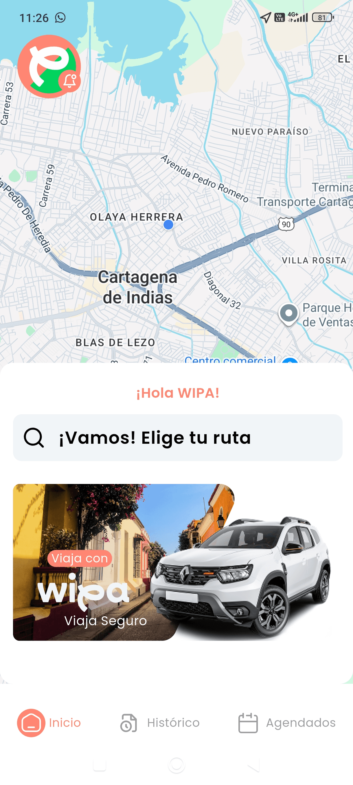 App Wipa Pasajero